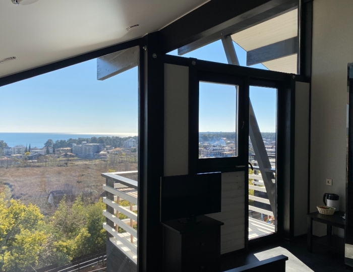 1-мест. (разм. в 2-мест.) станд. с балк. (вид на море) - Отель «Ласточка» Пицунда